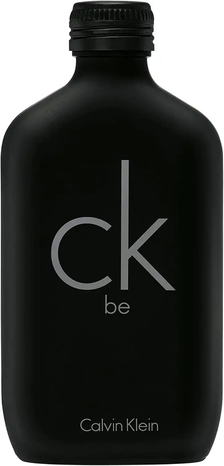 Frasco transparente do Calvin Klein CK Be Eau de Toilette com tampa preta