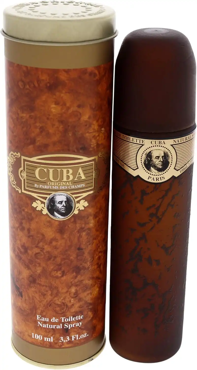 Frasco dourado do Cuba Gold Men Eau de Toilette 100 ml
