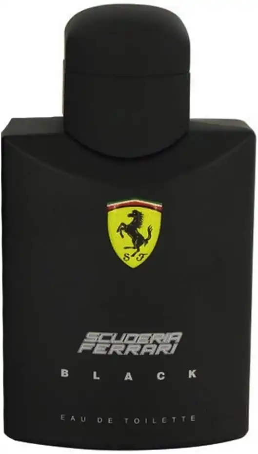 Frasco preto do Ferrari Scuderia Black Eau de Toilette 125 ml