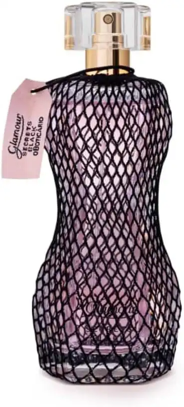 Frasco do Glamour Secrets Black Desodorante Colônia de O Boticário