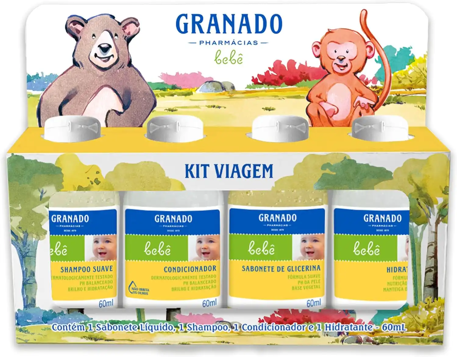 Granado Kit Viagem do Bebê com quatro frascos de 60ml