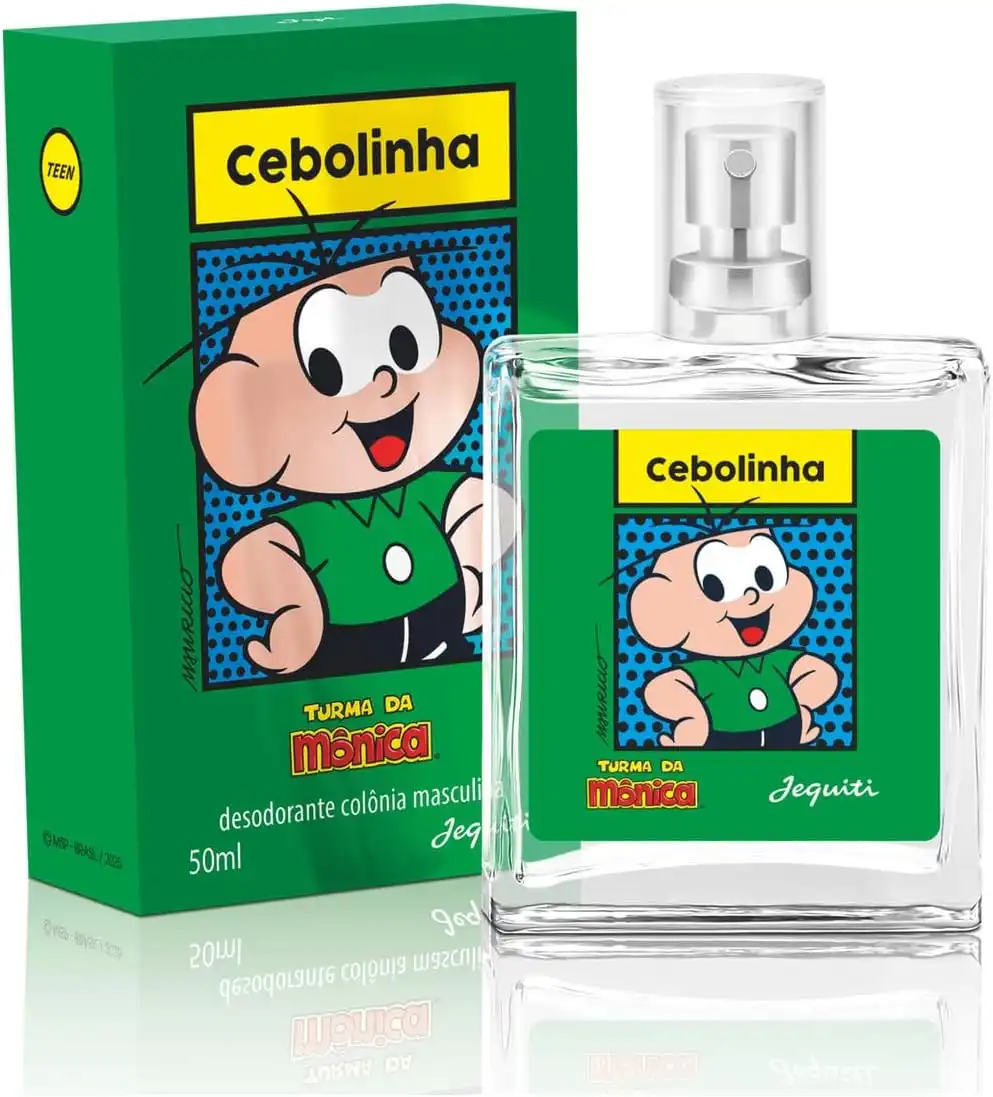 Frasco de vidro do Cebolinha Desodorante Colônia Jequiti 50ml