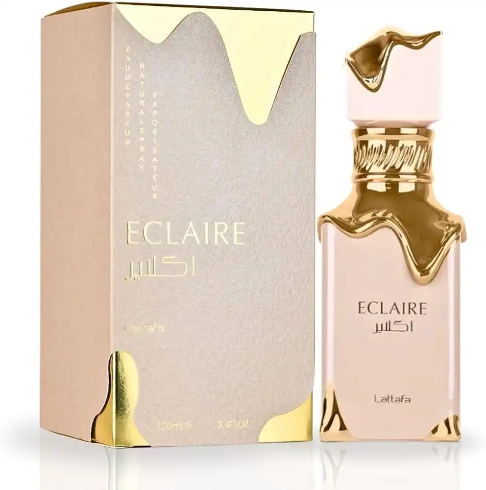 Frasco rosa do Lattafa Eclaire Eau de Parfum feminino 100 ml